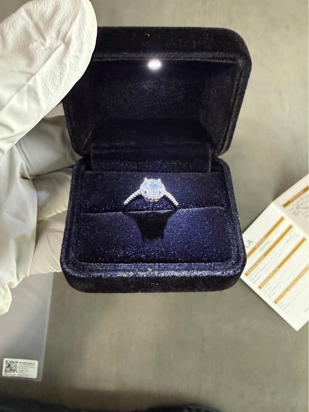 Halo Engagement/Promise Ring with Clear Stones